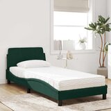  Krevet s madracem Dover tamnozeleni 90x200 cm baršunasti | shoptok.hr