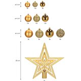  Set božićnih kuglica 3–6 cm – 101 komad zlatne | shoptok.hr