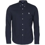 Srajce z dolgimi rokavi CHEMISE AJUSTEE COL BOUTONNE EN POLO FEATHERWEIGHT LOGO PONY PLA Modra