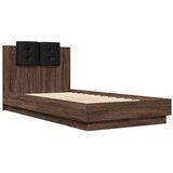  Okvir za krevet s uzglavljem smeđa boja hrasta 90x190 cm drveni | Eponuda.com