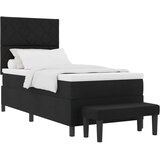  Krevet s opruga kutije s uzglavljem Crna 90 x 190 cm tkanina | shoptok.hr