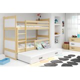 Rico drveni dječji krevet na kat s tri kreveta - bukva - bijeli - 200*90cm | shoptok.hr