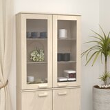 The Living Store Zgornja omarica HAMAR medeno rjava 85x35x100 cm trdna borovina - Zgornja Omarica, (21430070) Cene