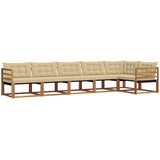  Set vanjskih sofa 6 kom. Prirodna i bež Smeđa 404 x 166,5 x 73 cm | Shoptok.si