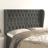 vidaXL Uzglavlje s ušima tamnosivo 147x23x118/128 cm baršunasti Cijene