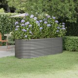 vidaXL Visoka greda iz prašno premazanega jekla 224x80x68 cm siva Cene