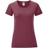 Fruit Of The Loom Iconic Burgundy Women's T-shirt in combed cotton | Shoptok.si
