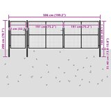  Vrtna vrata čelična 500 x 150 cm antracit | shoptok.hr