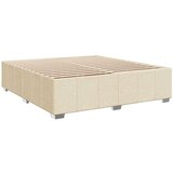  Krevet s oprugama i madracem krem 200 x 200 cm od tkanine | shoptok.hr