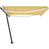  Tenda na ručno uvlačenje s LED svjetlom 500x300 cm žuto-bijela Cijene