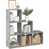 vidaXL Pregrada s knjižno omaro 3-nadstropna betonsko siva 99x29x99 cm | Shoptok.si