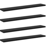 Police za knjige 4 pcs Crna 60 x 10 x 1,5 cm Konstruirano drvo | shoptok.hr