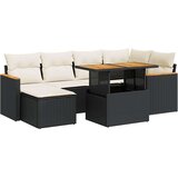 vidaXL 7-dijelni set vrtnih sofa od poliratana s jastucima crni bagrem | shoptok.hr