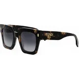 Roma Havana Square Sunglasses ONE SIZE (50) Havana/Siva