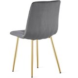 Libra stolica - tamnosivi baršun / zlatne noge x 4 | shoptok.hr