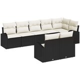  8-dijelni vrtni kauč set s jastučićima Crni poli ratan | shoptok.hr
