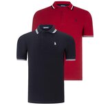 Dewberry DUAL SET T8594 MENS T-SHIRT-BLACK-BURGUNDY | Shoptok.si