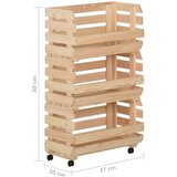 Kolica za povrće 37 x 30 x 80 cm od masivne borovine | shoptok.hr