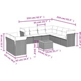 10-dijelni set vrtnih sofa s jastucima crni od poliratana | shoptok.hr