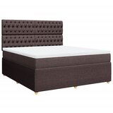 vidaXL Box spring postelja z vzmetnico temno rjava 180x200 cm blago, (21305744) Cene