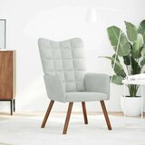 vidaXL Stol za sproščanje svetlo siv žamet | Shoptok.si
