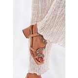 ARTIKER Women's Heeled Sandals With Crystals Beige | Shoptok.si