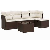vidaXL 6-dijelni set vrtnih sofa od poliratana s jastucima smeđi | shoptok.hr