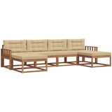 Set vanjskih sofa 6 kom. Prirodna i bež Smeđa 329 x 162,5 x 73 cm | shoptok.hr