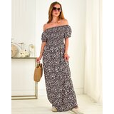 Resti Women's maxi dress a'la hiszpanka in floral pattern in navy blue- Clothing | Shoptok.si