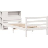 vidaXL Krevet s regalom z knjige bez madraca bijeli 100x200cm borovina | shoptok.hr