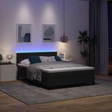  LED Box Spring Krevet s LED trakama Crna 160 x 200 cm Baršun | shoptok.hr