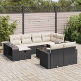 vidaXL 11-dijelni set vrtnih sofa od poliratana s jastucima crni | shoptok.hr