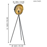 Eglo Darnius podna/1, e27, crno/zlatna | Eponuda.com