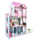  Kućica za lutke Wood na 3 kata (124 cm) + dodaci - roza | Shoptok.si