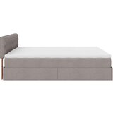  Otomanski posteljni okvir z vzmetnicami taupe 200x200 cm blago, (21653203) | Shoptok.si