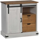 vidaXL Bivak HALDEN z drsnimi vrati Bela 80x40x80 cm Masivni les | Shoptok.si
