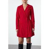 Trendyol Red Pleated Mini Woven Jacket Dress Cene
