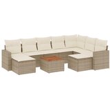  10-dijelni set vrtnih sofa s jastucima bež od poliratana | shoptok.hr