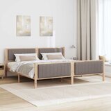  Okvir kreveta Smeđa i taupe 200 x 200 cm Masivna borovina | shoptok.hr