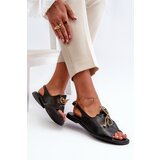 Zazoo Leather Flat Sandals 2898 Black | Shoptok.si