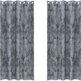  Baršunaste zavjese 2 pcs Srebrno Siva 225 x 140 cm Baršun | shoptok.hr