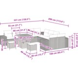  Vrtna sedežna garnitura z blazino 13 pcs Siva poli ratan, (5000144927) | Shoptok.si