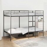 vidaXL Dvoposteljna postelja brez vzmetnice črna 107x203 cm jeklo | Shoptok.si