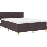Box Spring krevet s madracem i LED tamno smeđi 140x200 cm tkanina | shoptok.hr