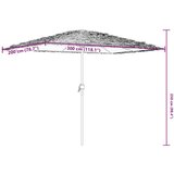  Vrtni suncobran s čeličnom šipkom bijeli 300x200x250 cm | shoptok.hr