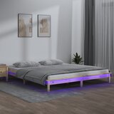  LED okvir kreveta 150 x 200 cm veliki bračni od masivnog drva | shoptok.hr