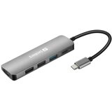 Sandberg USB-C hub razdelilnik, 5-v-1 1x HDMI, 3x USB, 1x PD | Shoptok.si