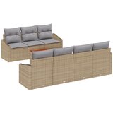 vidaXL 8-delni vrtni sofa set z blazinami bež poli ratan acacia, (22093201) | Shoptok.si
