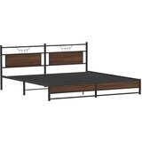 Metalni okvir kreveta bez madraca smeđa boja hrasta 193x203 cm | shoptok.hr
