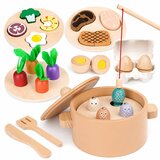 Ginger Home Drveni kuhinjski set 27 dijelova, s ribolovom i sorterom, Montessori | shoptok.hr